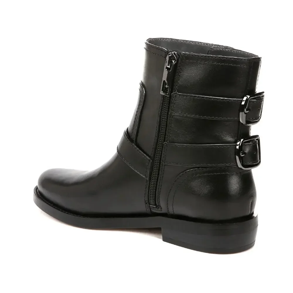 Franco Sarto Prina Women Moto Boot Size 7.5 Black Leather Biker Short Bootie New